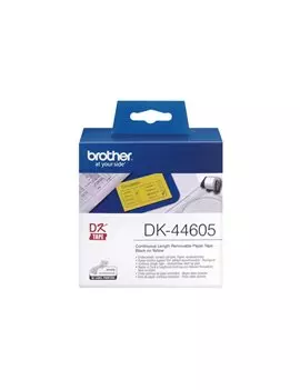 Nastro Originale Brother DK-44605- 62 mm x 30,48 m - Carta (Nero su Giallo)