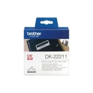 Nastro Originale Brother DK-22211 - 29 mm x 15,24 m - Nastro Adesivo (Nero su Bianco)