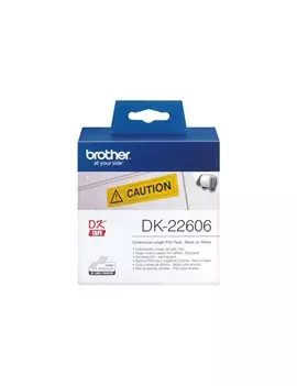 Nastro Originale Brother DK-22205 - 62 mm x 15,24 m - Nastro Adesivo (Nero su Giallo)