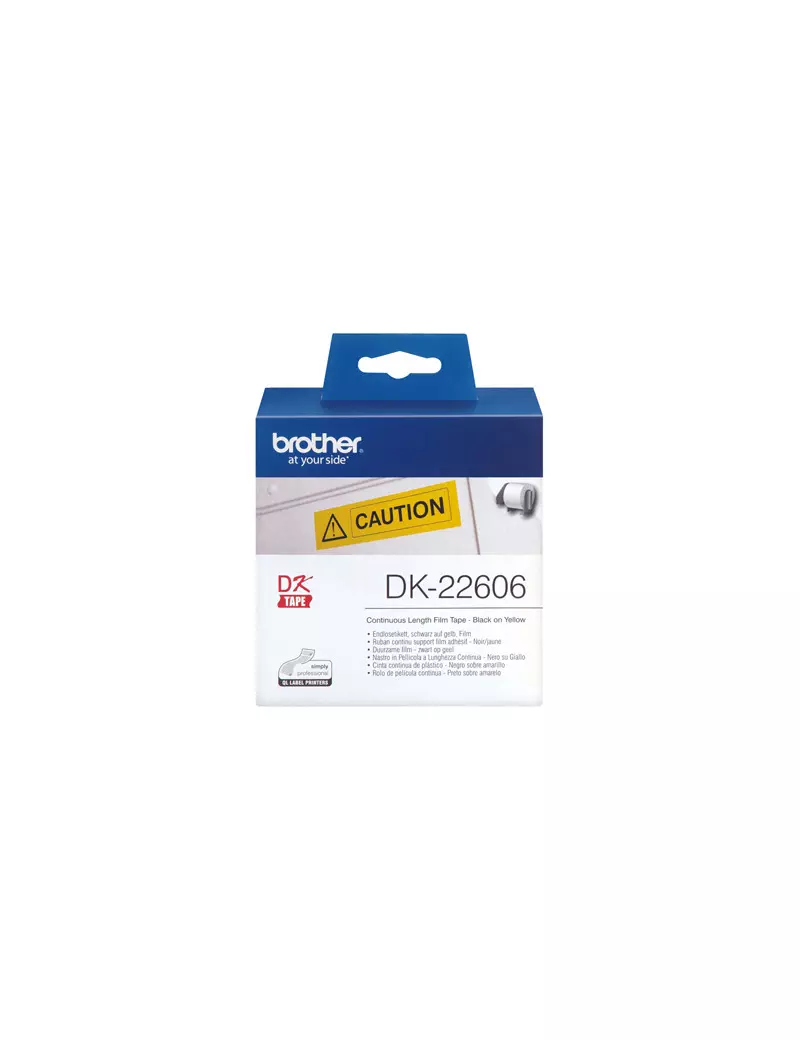 Nastro Originale Brother DK-22205 - 62 mm x 15,24 m - Nastro Adesivo (Nero su Giallo) Nastro Originale Brother DK-22205 - 62 mm x 15,24 m - Nastro Adesivo (Nero su Giallo)