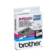 Nastro Originale Brother TX-221 - 9 mm x 7,7 m - Laminato (Nero su Bianco)