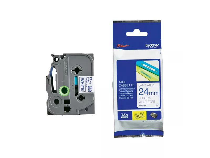 Nastro Originale Brother TZe-252 - 24 mm x 8 m - Laminato (Blu su Bianco)