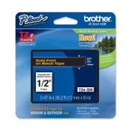 Nastro Originale Brother TZe-334 - 12 mm x 8 m - Laminato (Oro su Nero)