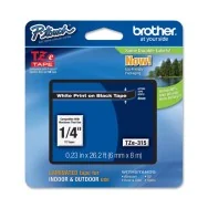Nastro Originale Brother TZe-315 - 6 mm x 8 m - Laminato (Bianco su Nero)