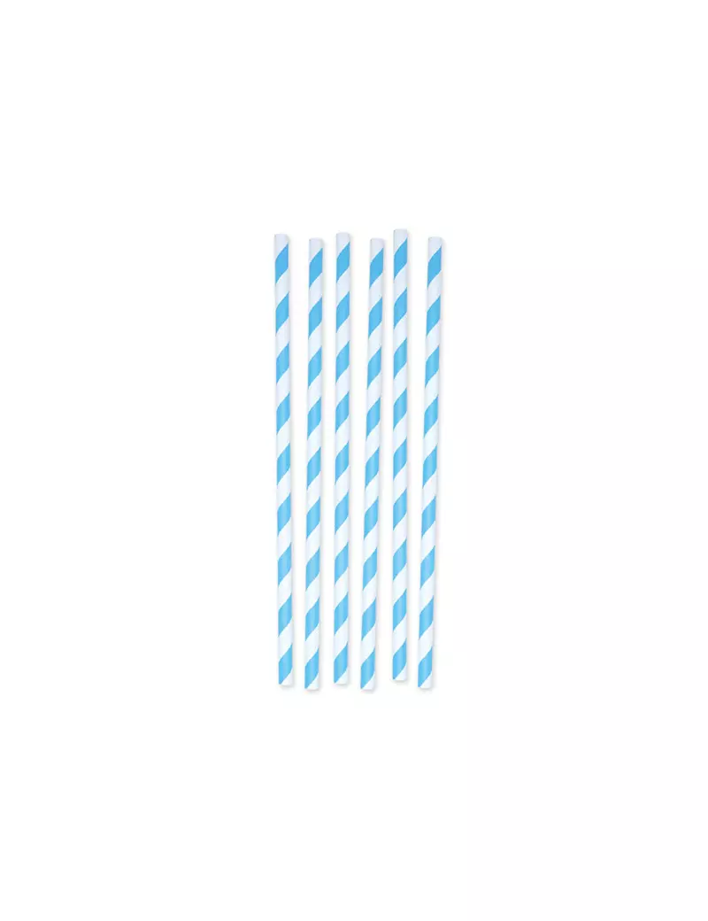 Cannucce Stripes Big Party - 20 cm - 73601 (Bianco e Azzurro Conf. 12)