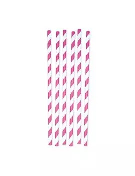 Cannucce Stripes Big Party - 20 cm - 73600 (Bianco e Fucsia Conf. 12)