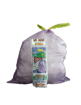 Sacco Immondizia con Maniglie Rolsac - 55x65 cm - 44 Litri - 10050 (Viola Conf. 15)