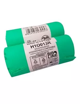 Sacco Immondizia Bio - 50x60 cm - 30 Litri - H1O013R (Verde Conf. 20)