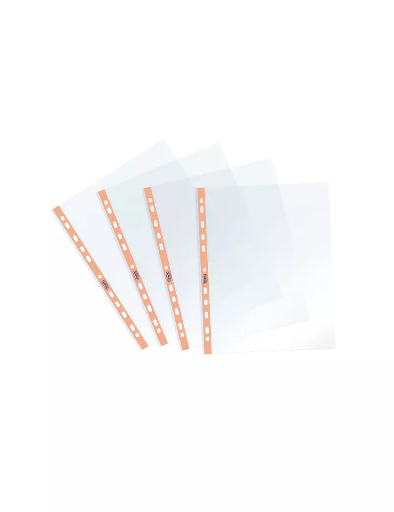 Busta a Perforazione Universale Pastel Favorit - 22x30 cm - Liscia - 400136866 (Trasparente Banda Arancio Conf. 25) Busta a Perforazione Universale Pastel Favorit - 22x30 cm - Liscia - 400136866 (Trasparente Banda Arancio Conf. 25)