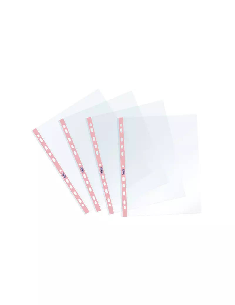 Busta a Perforazione Universale Pastel Favorit - 22x30 cm - Liscia - 400136870 (Trasparente Banda Rosa Conf. 25) Busta a Perforazione Universale Pastel Favorit - 22x30 cm - Liscia - 400136870 (Trasparente Banda Rosa Conf. 25)