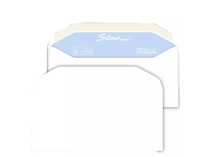 Buste Commerciali Silver Matic FSC Pigna - 11x23 cm - Gommata Senza Finestra - 80 g - 0593004AM (Bianco Conf. 25) Buste Commerciali Silver Matic FSC Pigna - 11x23 cm - Gommata Senza Finestra - 80 g - 0593004AM (Bianco Conf. 25)