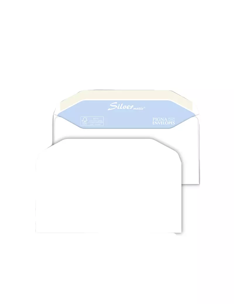 Buste Commerciali Silver Matic FSC Pigna - 11x23 cm - Gommata Senza Finestra - 80 g - 0593004AM (Bianco Conf. 25) Buste Commerciali Silver Matic FSC Pigna - 11x23 cm - Gommata Senza Finestra - 80 g - 0593004AM (Bianco Conf. 25)