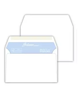 Buste Commerciali Silver Matic FSC Pigna - 11,4x16,2 cm - Gommata Senza Finestra - 70 g - 0592998C6 (Bianco Conf. 25)