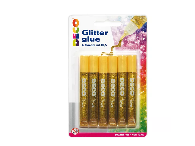 Colla Liquida Glitterata Deco CWR - 10,5 ml - 05885 (Oro Conf. 6)