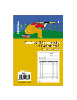 Blocco Fatture Contribuenti Minimi/Forfettari Edipro - 22x14,8 cm - E5285A (50x2 Fogli Conf. 10)