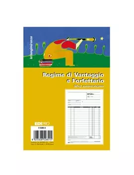 Blocco Fatture Contribuenti Minimi/Forfettari Edipro - 22x14,8 cm - E5285A (50x2 Fogli Conf. 10)