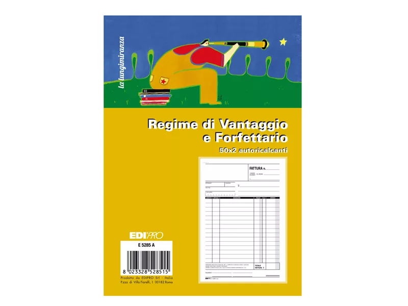 Blocco Fatture Contribuenti Minimi/Forfettari Edipro - 22x14,8 cm - E5285A (50x2 Fogli Conf. 10)