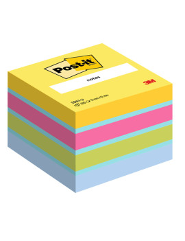 Mini Cubo Post-it 2051-U 3M - 51x51 mm - 7100172396 (Giallo Sole, Acqua, Rosa Power, Verde Acido, Blu Jeans)