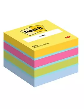 Mini Cubo Post-it 2051-U 3M - 51x51 mm - 7100172396 (Giallo Sole, Acqua, Rosa Power, Verde Acido, Blu Jeans)