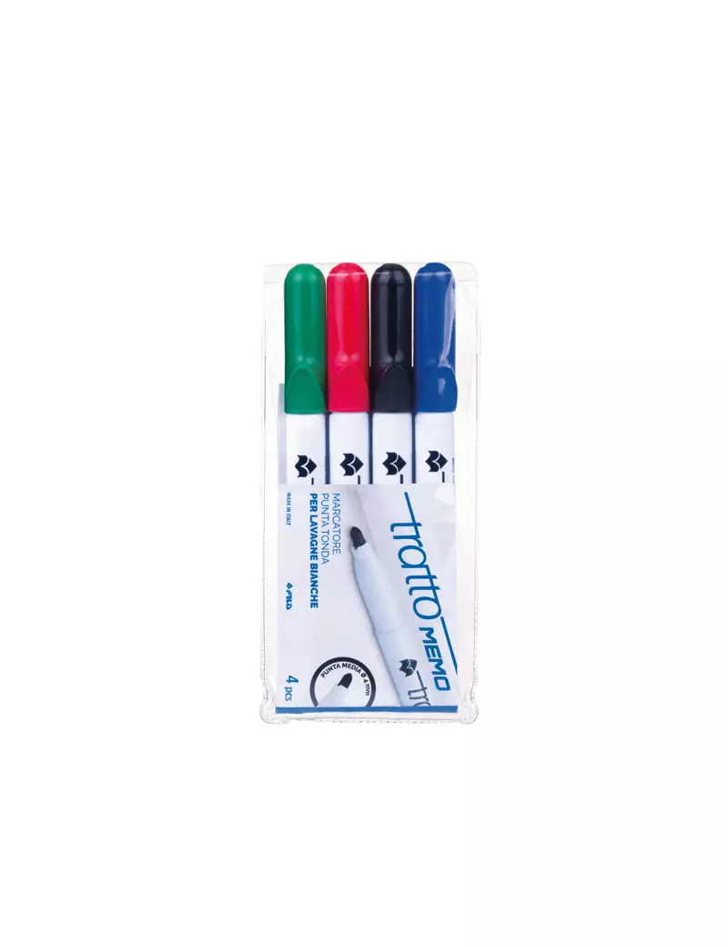 Marcatore a Secco per Lavagne Tratto Memo Fila - Punta Conica - 2,5 mm - 854100 (Assortiti Conf. 4) Marcatore a Secco per Lavagne Tratto Memo Fila - Punta Conica - 2,5 mm - 854100 (Assortiti Conf. 4)