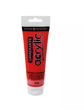 Colore Acrilico Fine Graduate Daler Rowney - 120 ml - D123120619 (Arancio Cadmio Scuro)