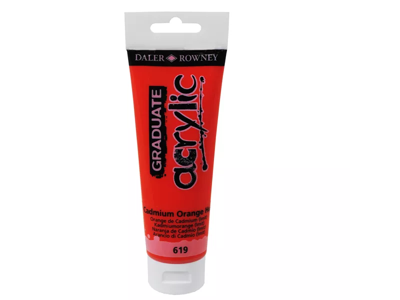 Colore Acrilico Fine Graduate Daler Rowney - 120 ml - D123120619 (Arancio Cadmio Scuro)