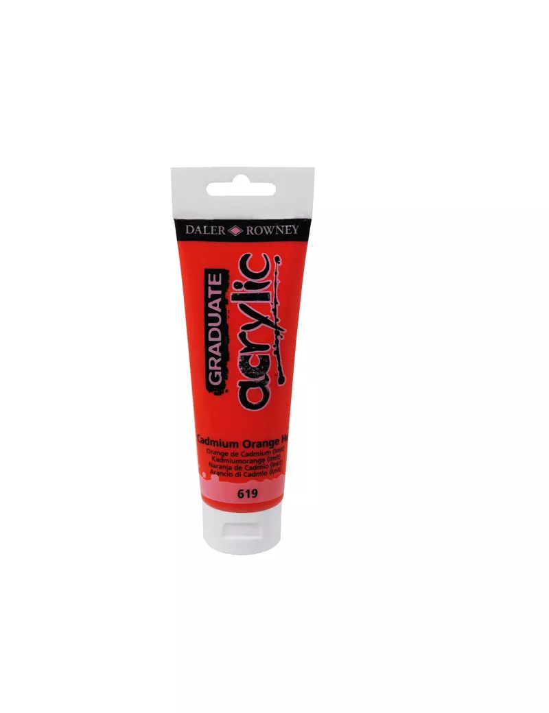 Colore Acrilico Fine Graduate Daler Rowney - 120 ml - D123120619 (Arancio Cadmio Scuro)