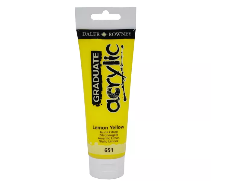Colore Acrilico Fine Graduate Daler Rowney - 120 ml - D123120651 (Giallo Limone)
