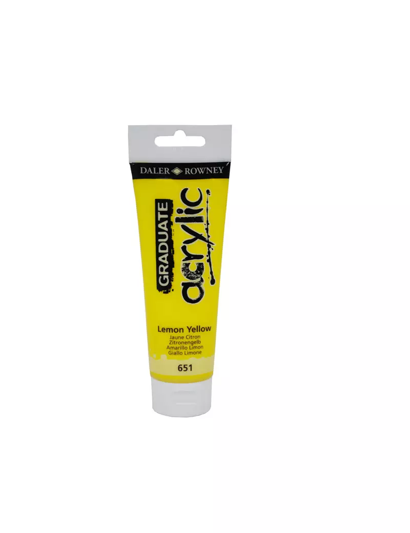 Colore Acrilico Fine Graduate Daler Rowney - 120 ml - D123120651 (Giallo Limone)