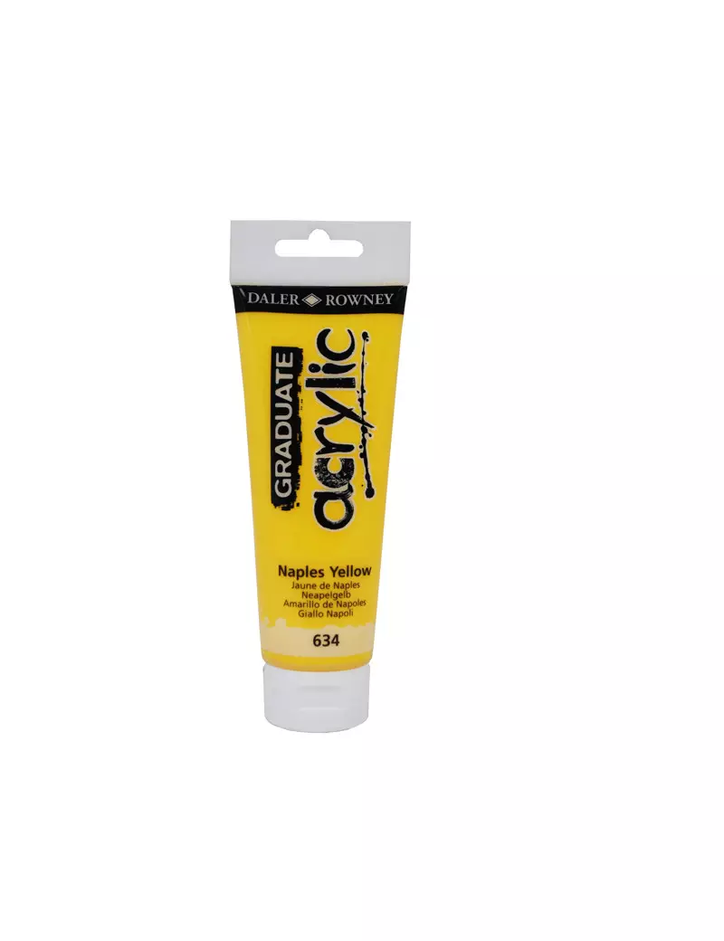 Colore Acrilico Fine Graduate Daler Rowney - 120 ml - D123120634 (Giallo Napoli)