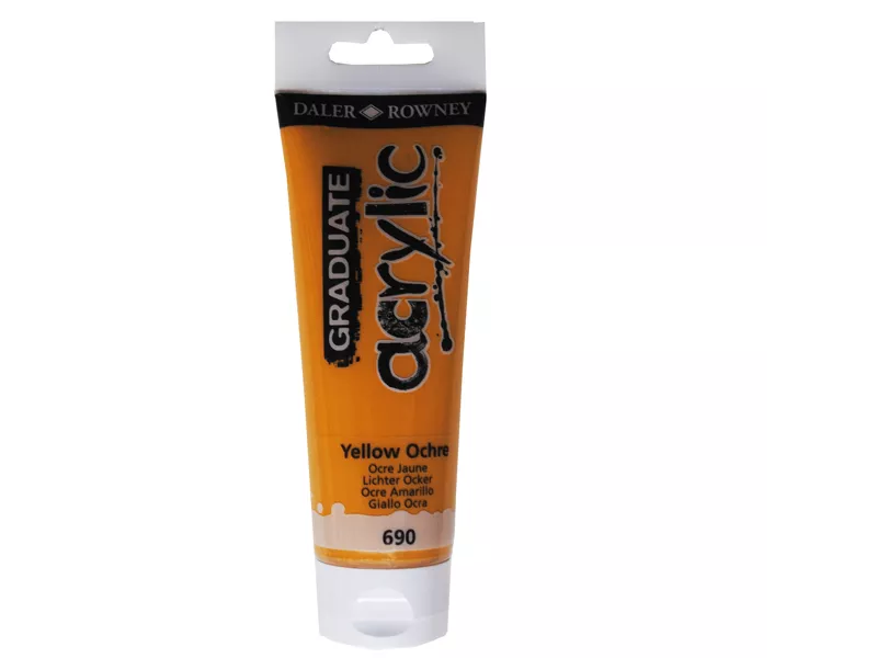 Colore Acrilico Fine Graduate Daler Rowney - 120 ml - D123120690 (Giallo Ocra) Colore Acrilico Fine Graduate Daler Rowney - 120 ml - D123120690 (Giallo Ocra)