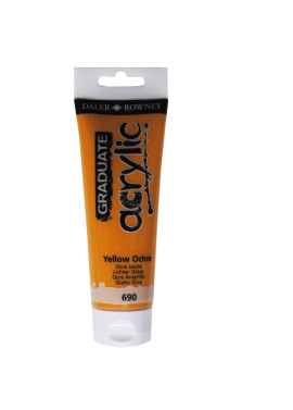 Colore Acrilico Fine Graduate Daler Rowney - 120 ml - D123120690 (Giallo Ocra)