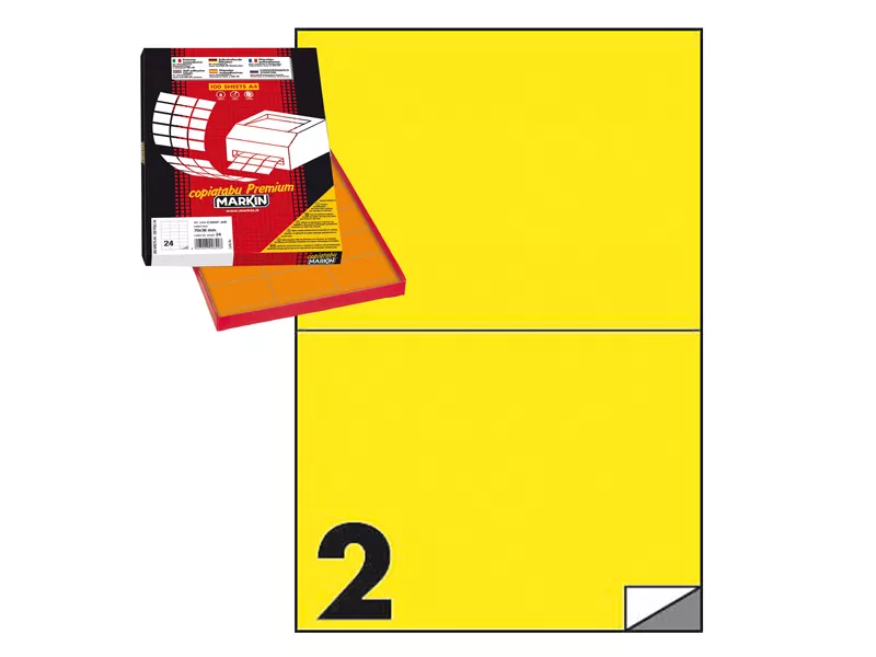 Etichette Adesive Markin - A4 - 210x148,5 mm - X210C509GI (Giallo Conf. 100)