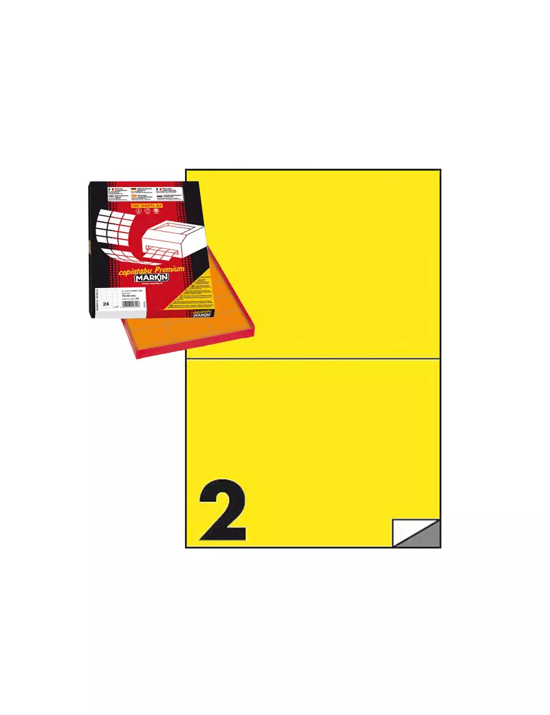 Etichette Adesive Markin - A4 - 210x148,5 mm - X210C509GI (Giallo Conf. 100) Etichette Adesive Markin - A4 - 210x148,5 mm - X210C509GI (Giallo Conf. 100)