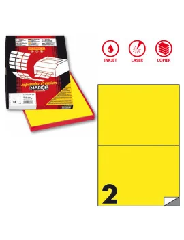Etichette Adesive Markin - A4 - 210x148,5 mm - X210C509FGI (Giallo Fluo Conf. 100)