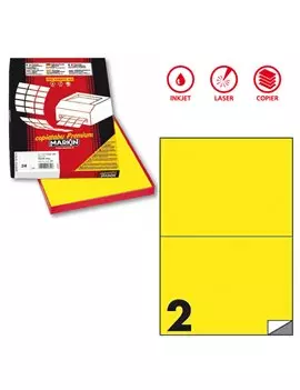 Etichette Adesive Markin - A4 - 210x148,5 mm - X210C509FGI (Giallo Fluo Conf. 100)