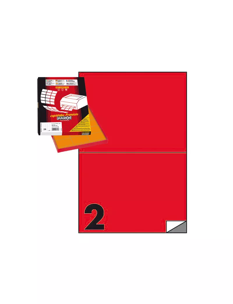 Etichette Adesive Markin - A4 - 210x148,5 mm - X210C509RO (Rosso Conf. 100) Etichette Adesive Markin - A4 - 210x148,5 mm - X210C509RO (Rosso Conf. 100)