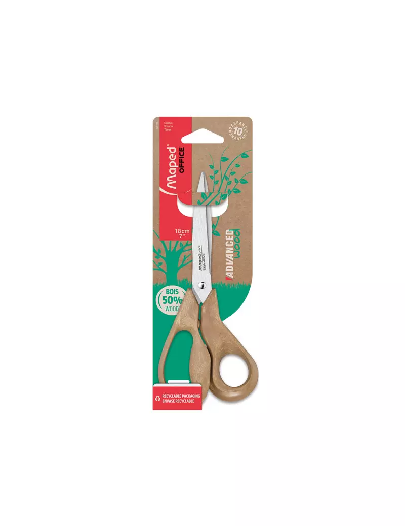 Forbici Advanced Wood Maped - 18 cm - 498111 (Legno) Forbici Advanced Wood Maped - 18 cm - 498111 (Legno)