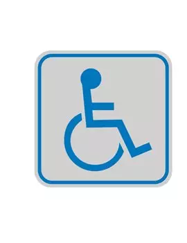 Cartello di Segnalazione - Toilette Disabili - 82x82 mm - 9653B (Blu e Argento Conf. 10)