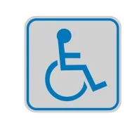 Cartello di Segnalazione - Toilette Disabili - 82x82 mm - 9653B (Blu e Argento Conf. 10)