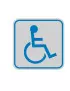 Cartello di Segnalazione - Toilette Disabili - 82x82 mm - 9653B (Blu e Argento Conf. 10)
