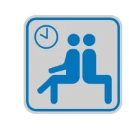 Cartello di Segnalazione - Sala Attesa - 82x82 mm - 9663B (Blu e Argento Conf. 10)