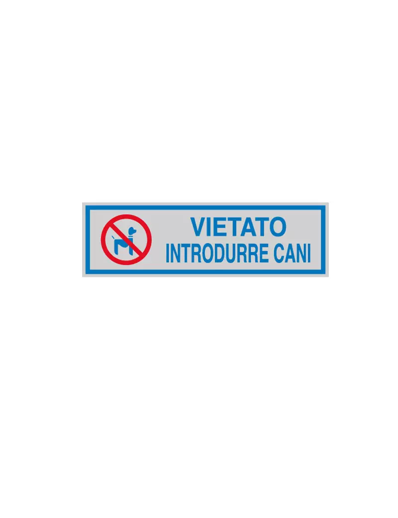 Adesivo di Segnalazione - Vietato Introdurre Cani - 165x50 mm - 96670 (Blu e Argento Conf. 10)