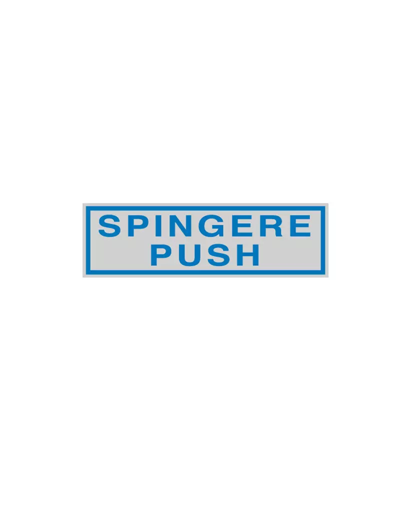 Adesivo di Segnalazione - Spingere Push - 165x50 mm - 96781 (Blu e Argento Conf. 10)