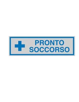 Adesivo di Segnalazione - Pronto Soccorso - 165x50 mm - 96664 (Blu e Argento Conf. 10)