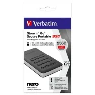 Hard Disk Portatile Esterno Store 'n' Go Secure Verbatim - 2,5 Pollici - USB 3.1 - Tastierino di Accesso - 256 GB - 53402