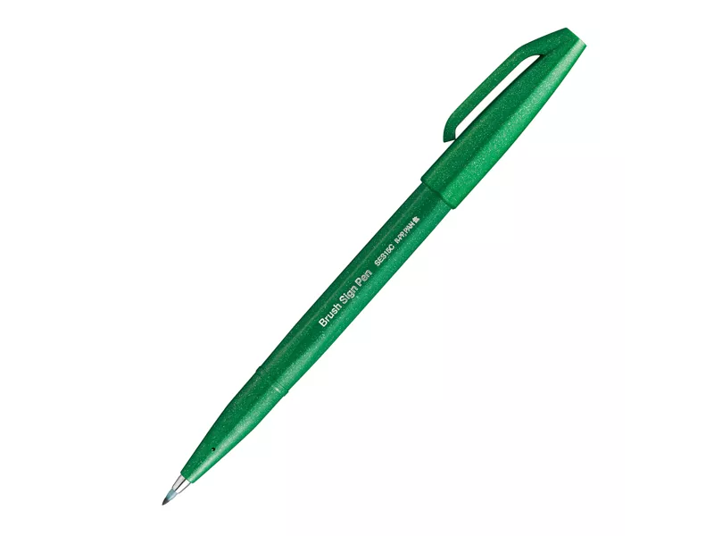 Pennarello Brush Sign Pen SES15C Pentel - 2 mm - SES15C-D (Verde)