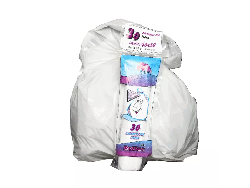 Sacco Immondizia Rolsac - 40x50 cm - 15 Litri - 10080 (Bianco Conf. 30)