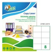 Etichette Adesive Copy Laser Premium Tico senza Margini - A4 - 105x74 mm - LP4W-10574 (Bianco Conf. 100)