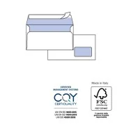 Buste Commerciali Silver 90 Pigna - 11x23 cm - Taglio Dritto con Strip - Con Finestra - 90 g - 0593059AM (Bianco Conf. 25)